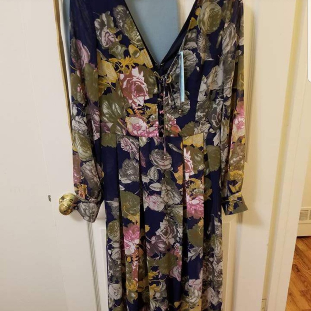 Lace up front maxi dress